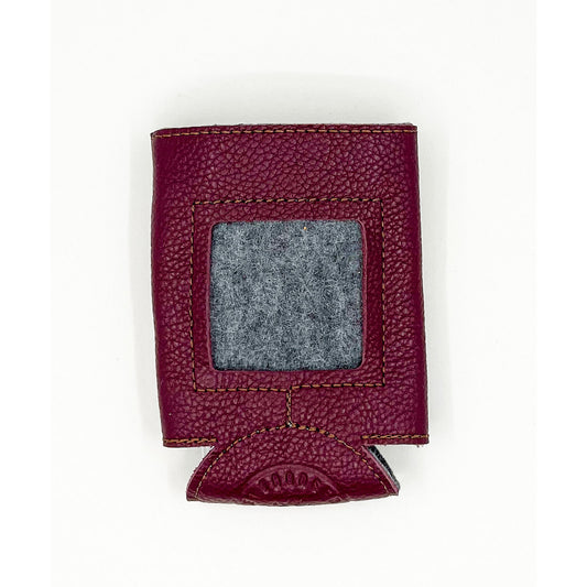 Maroon Leather Can Cozy