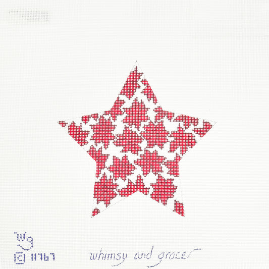 6" Poinsettia Star - Red