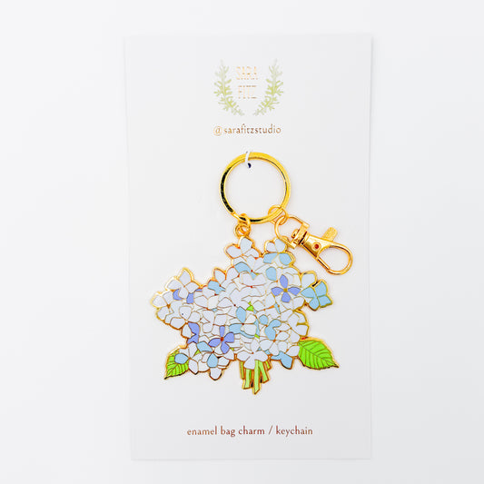 Hydrangea Bloom Bag Charm / Key Fob / Scissor Fob