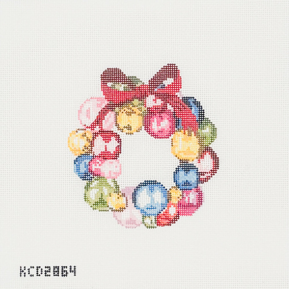 Mini Glass Ornament Wreath with Bow