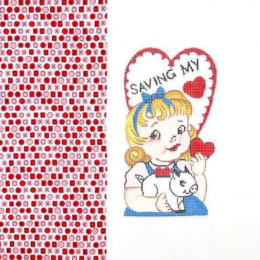 Piggy Bank In Love (vintage fabric included)