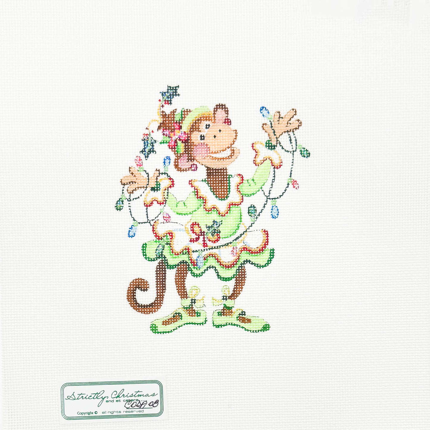 Ballerina Monkey in Green Tutu with Lights
