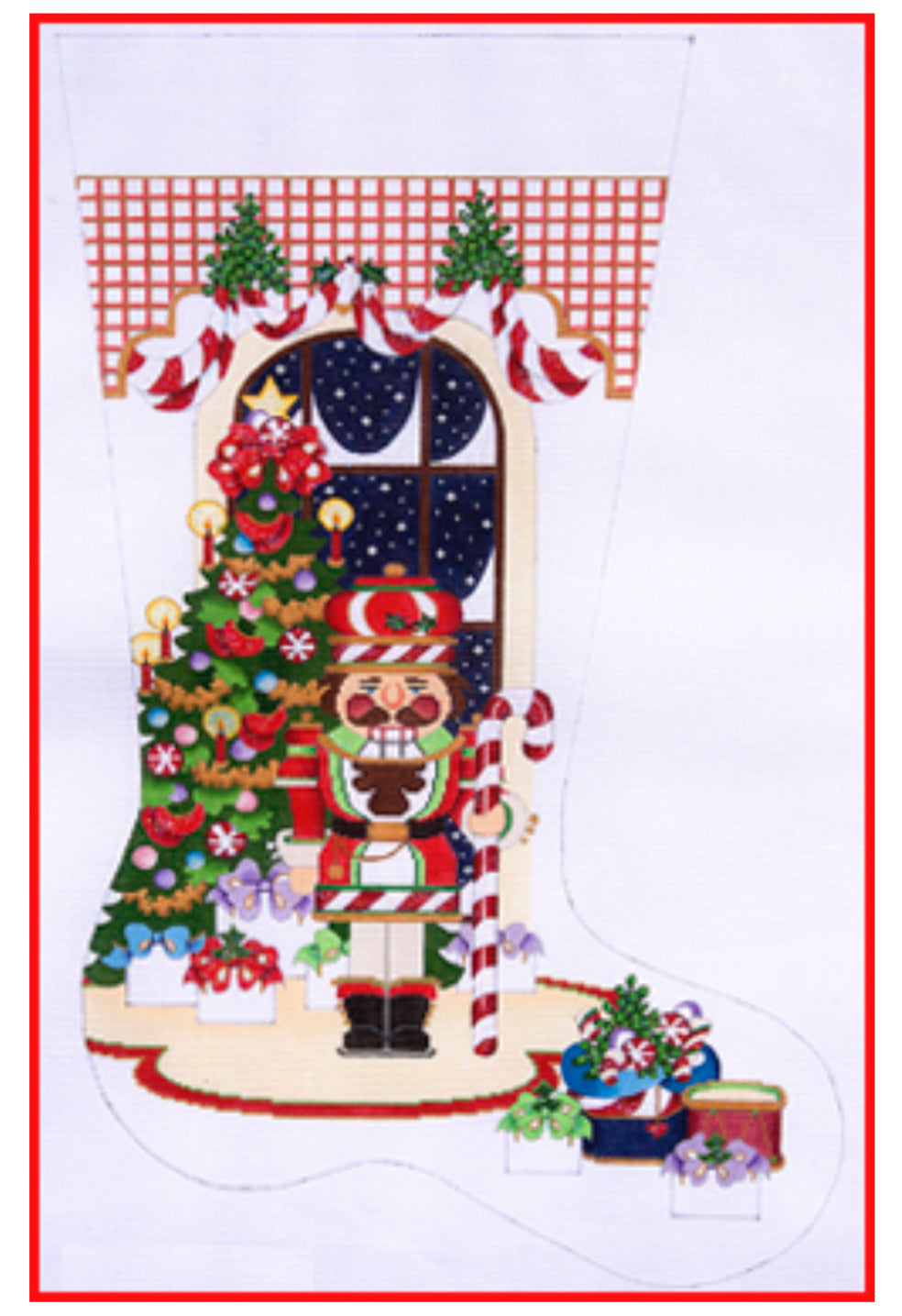 Candy Cane Nutcracker Full Size Stocking