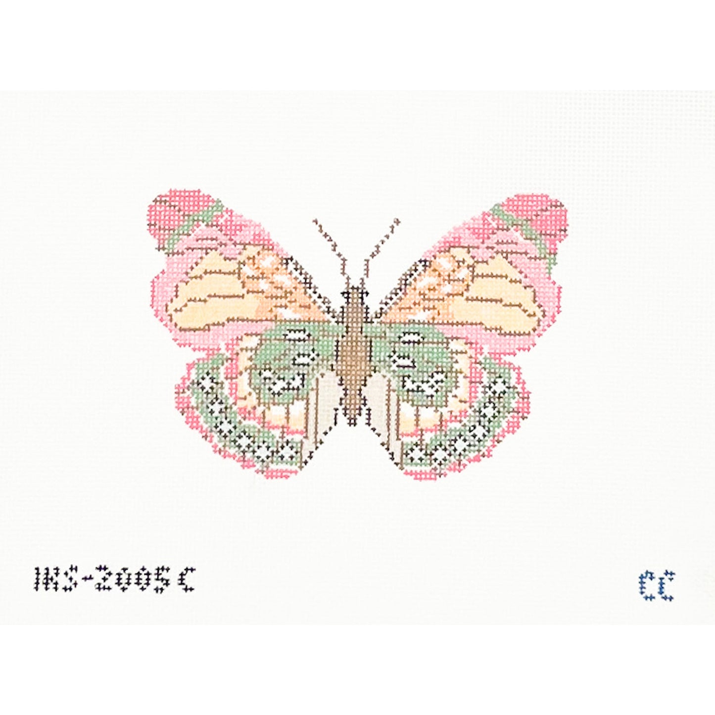 Pink Green Butterfly Ornament