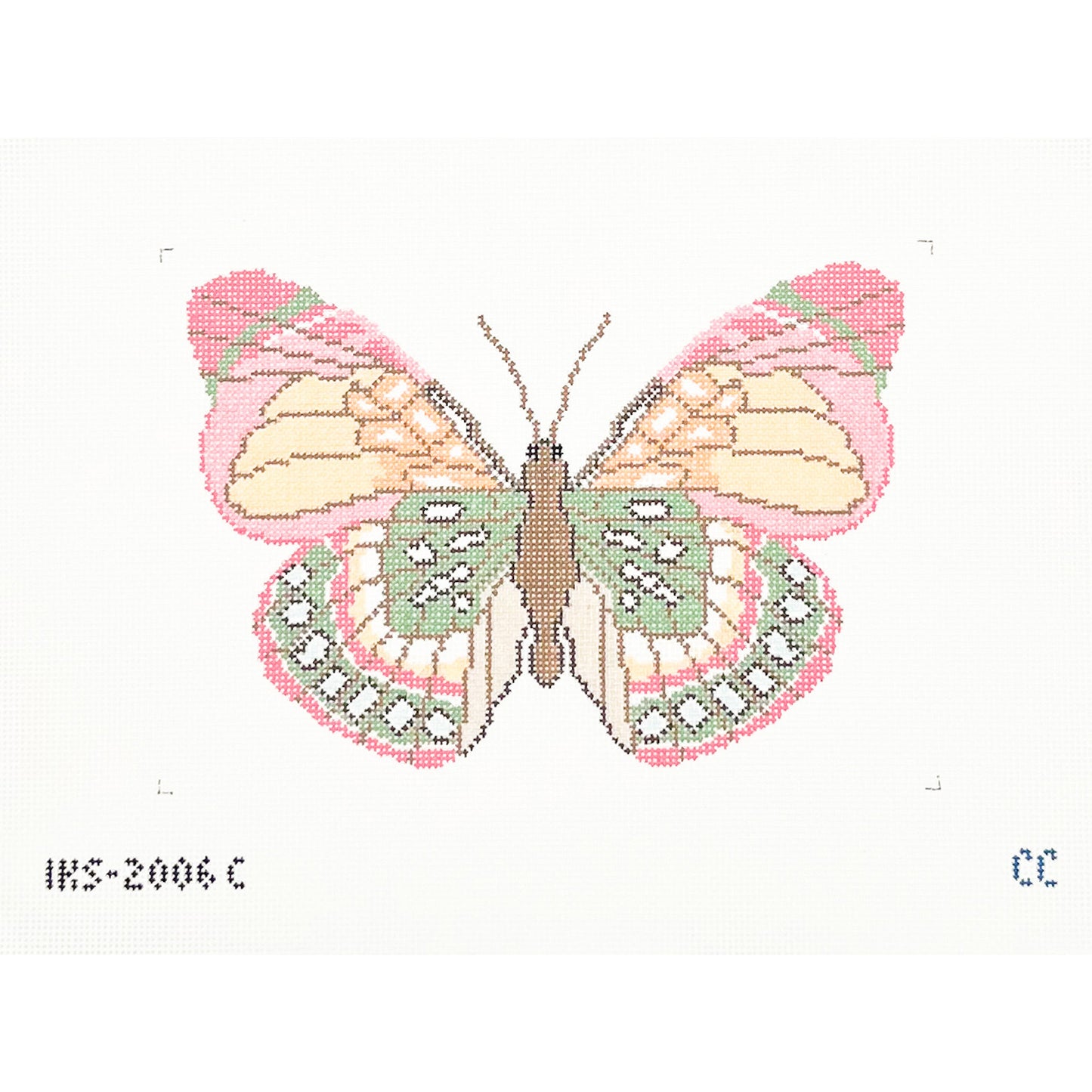 Pink Green Butterfly Large