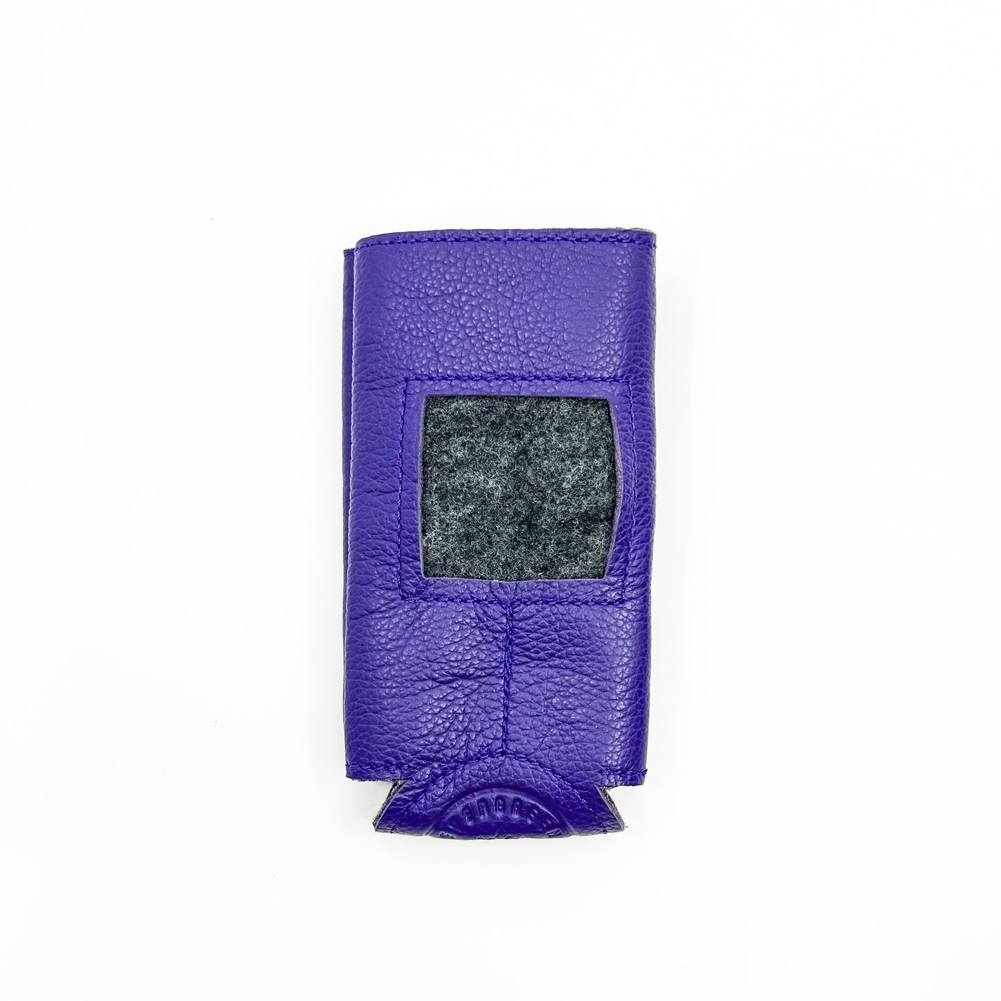 Bright Purple Leather Can Cozy - Slim Size