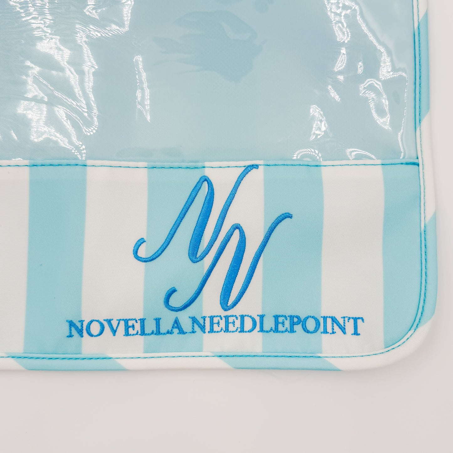 Novella Blue Striped Large Nylon Bag with Handle