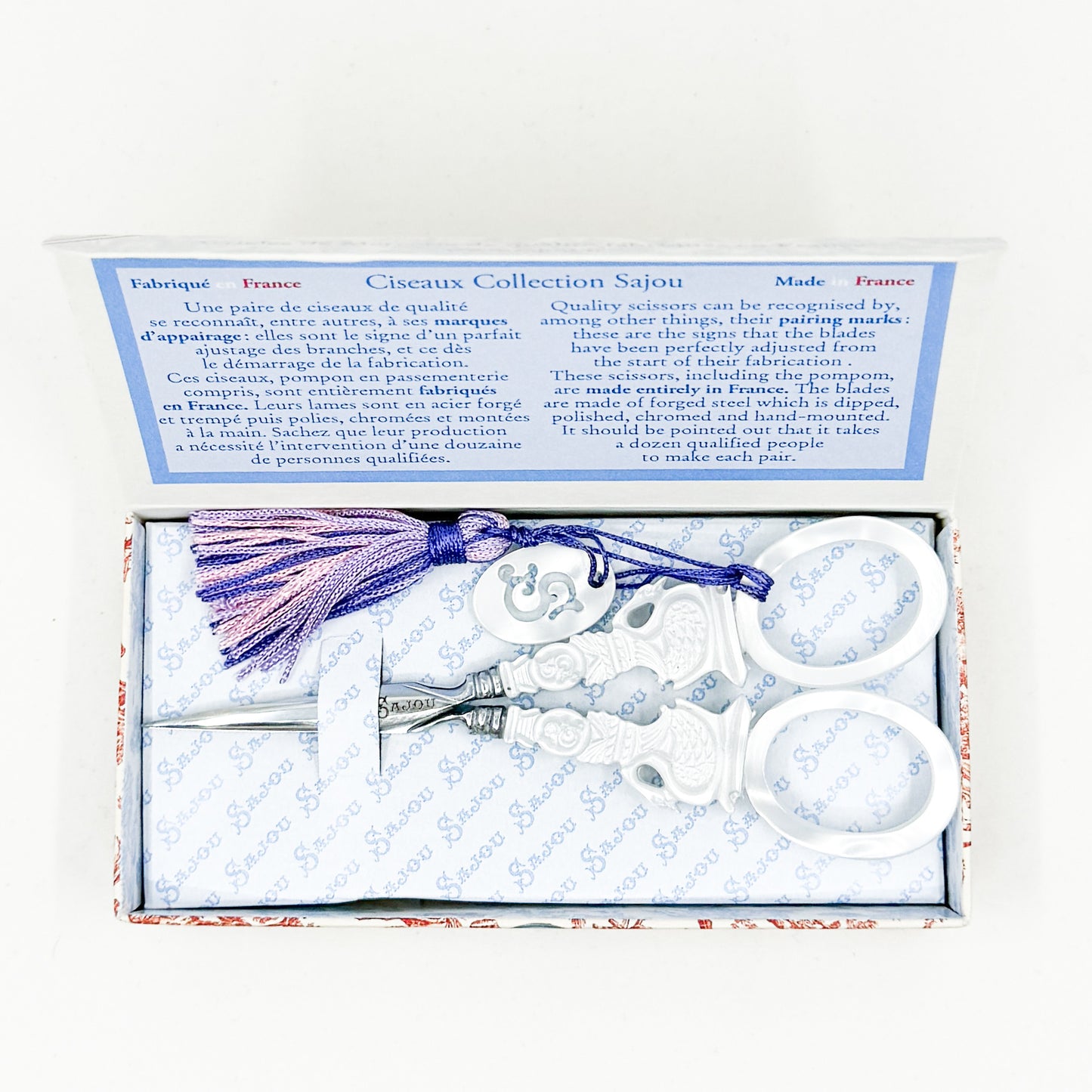 Sajou Mother of Pearl-Inspired Swan (pink + purple) Tassel Scissors