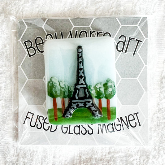 Paris Eiffel Tower Fused Glass Needle Minder