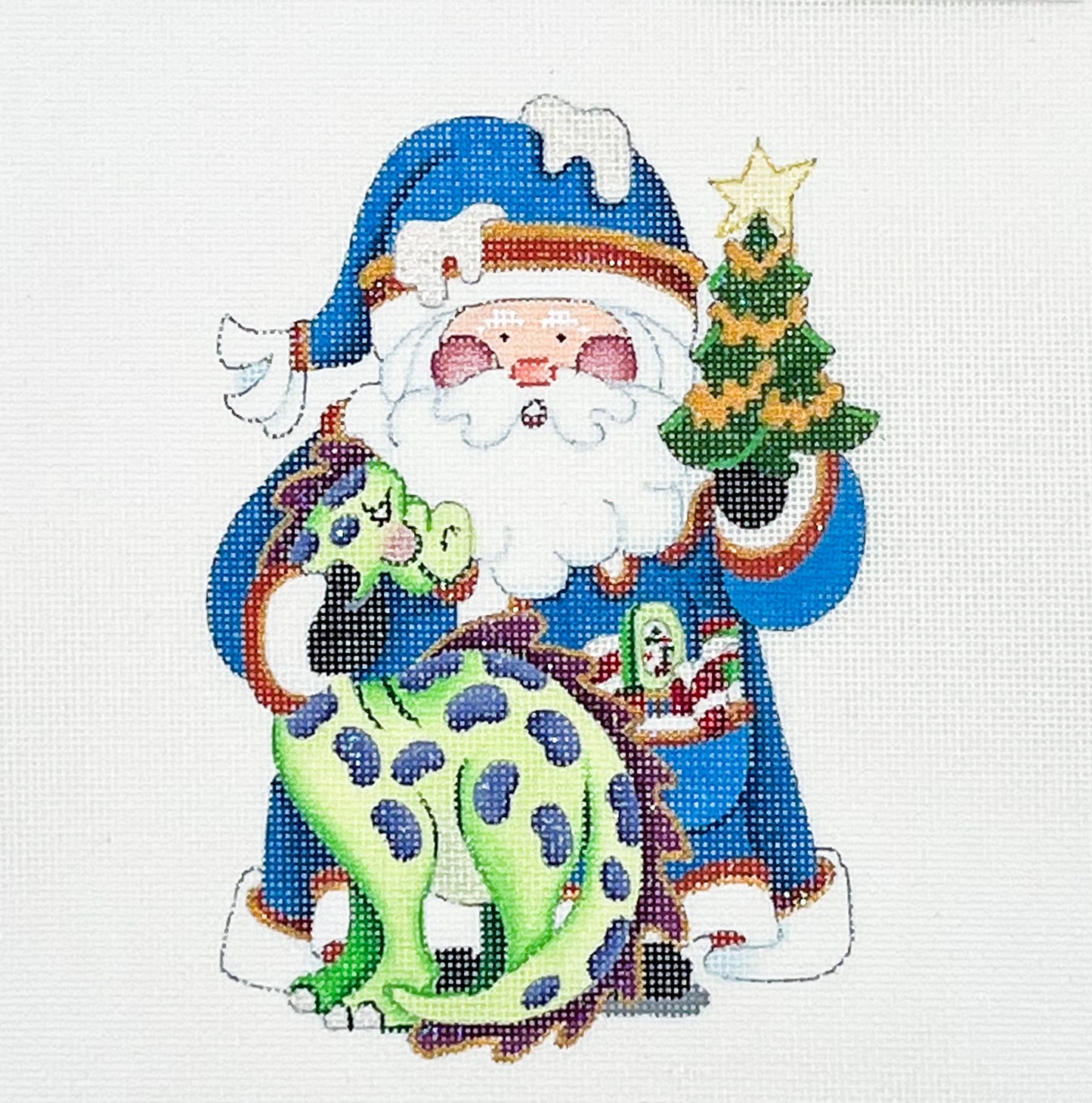 Squatty Santa with Dinosaur - 18 mesh