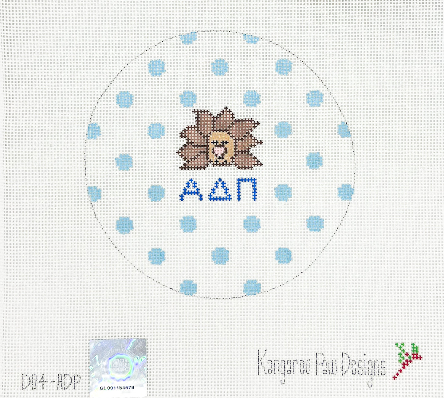 Alpha Delta Pi Blue Dots Round