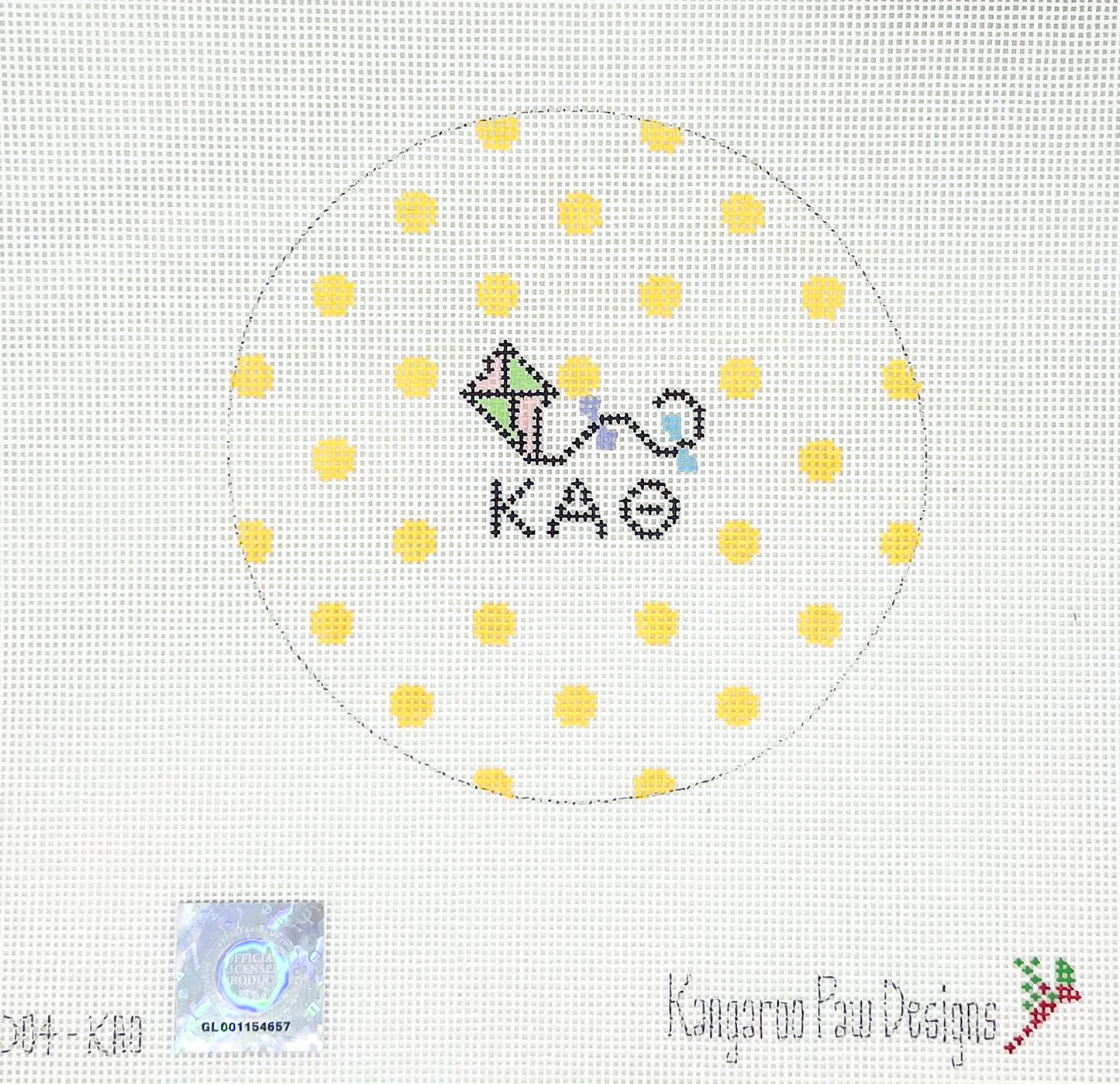 Kappa Alpha Theta Yellow Dots Round