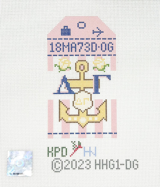 Delta Gamma Retro Travel Tag