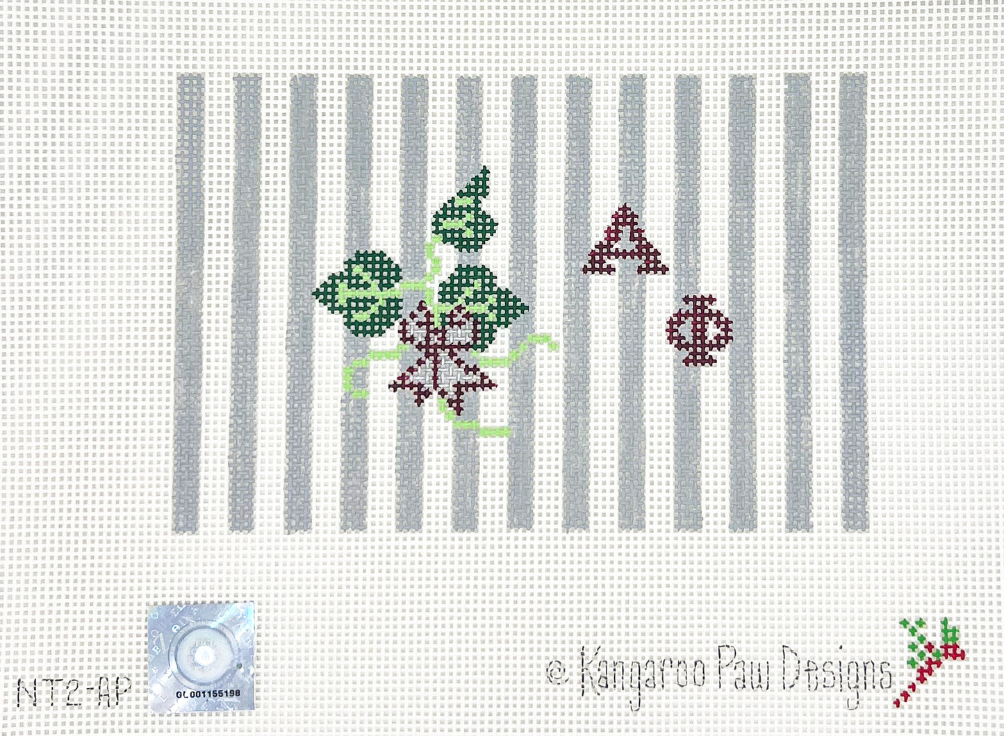 Alpha Phi Gray Striped Rectangle