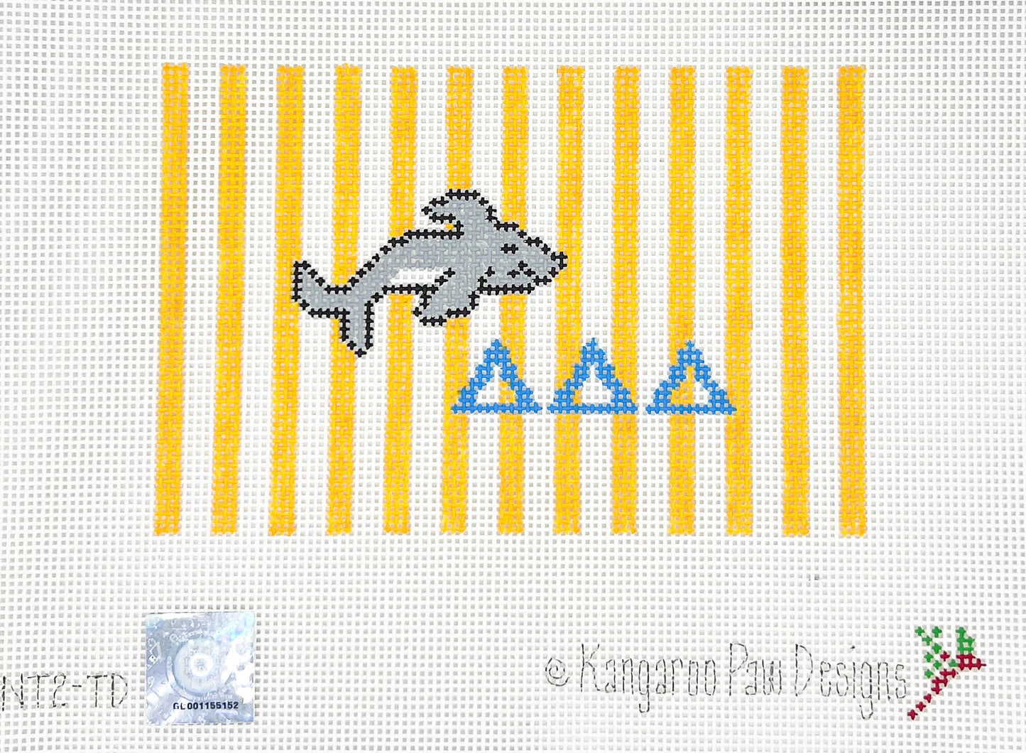 Delta Delta Delta Yellow Striped Rectangle