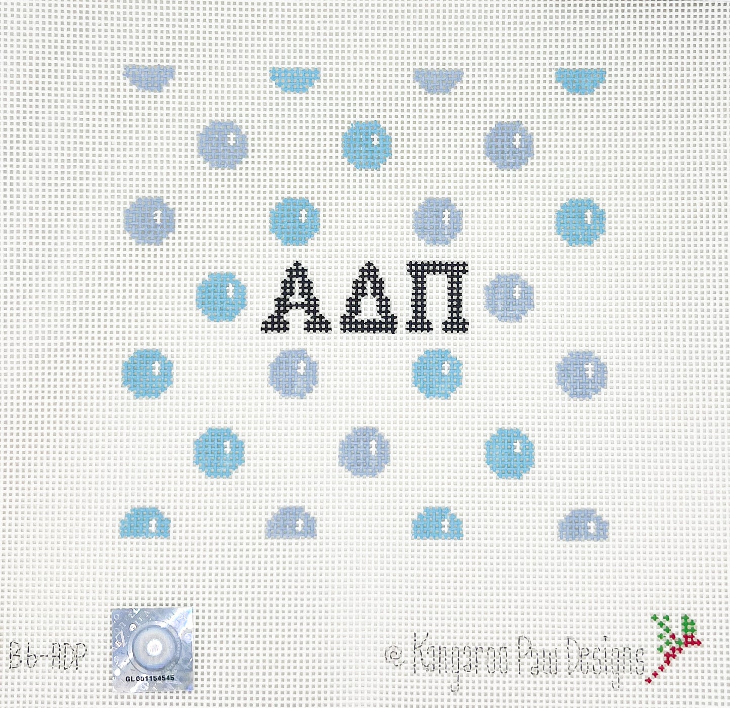 Alpha Delta Pi Teal + Blue Dots Square