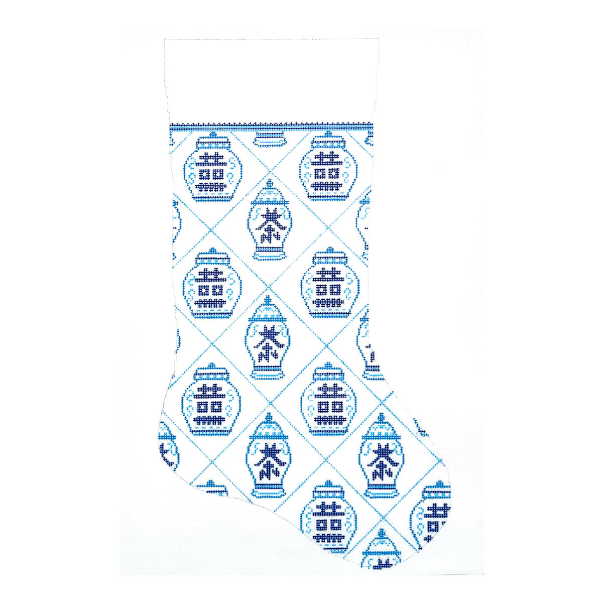 Blue and White Ginger Jar Stocking