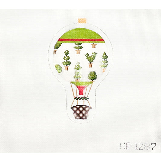 Topiaries with Garland Hot Air Balloon Ornament