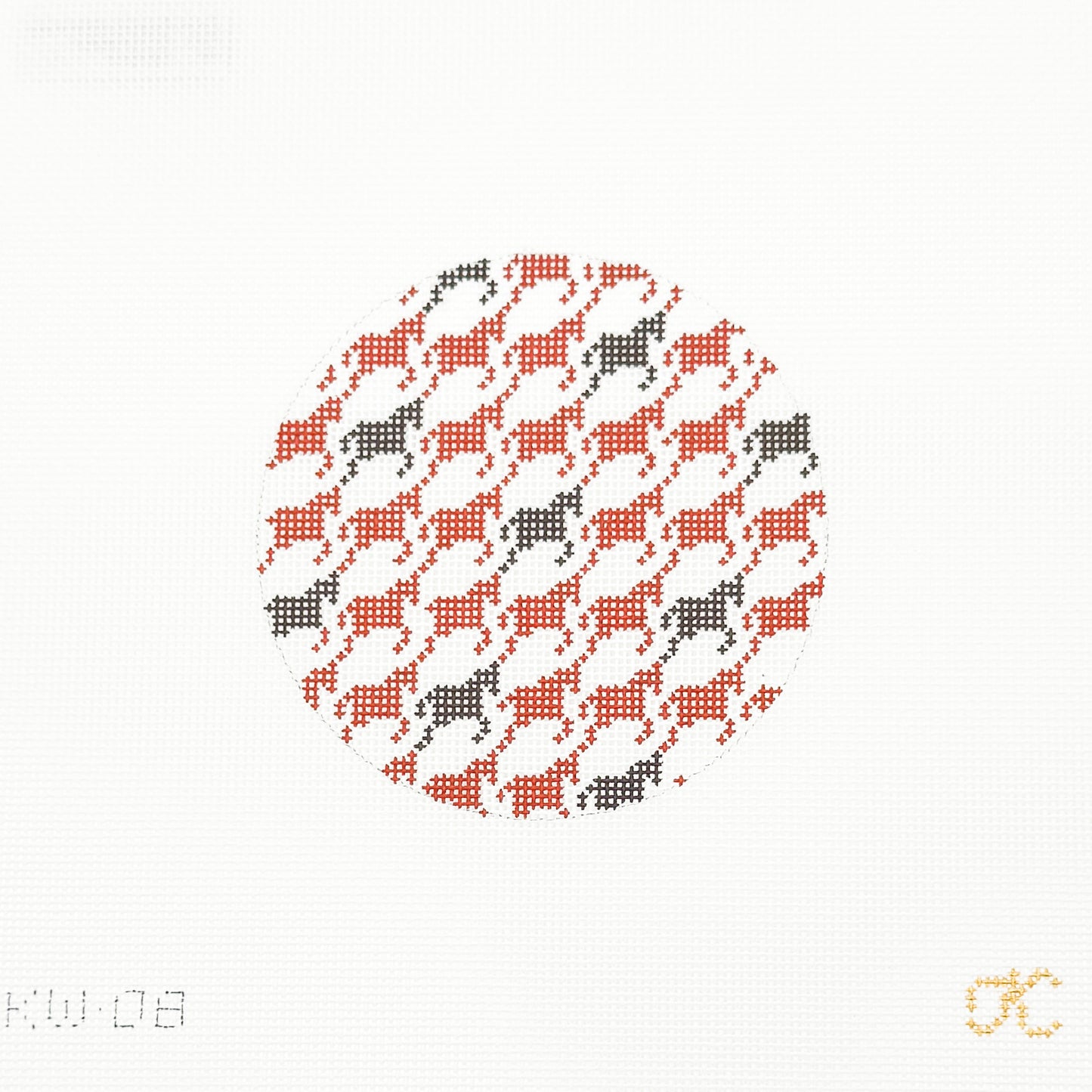 Horse Houndstooth Round