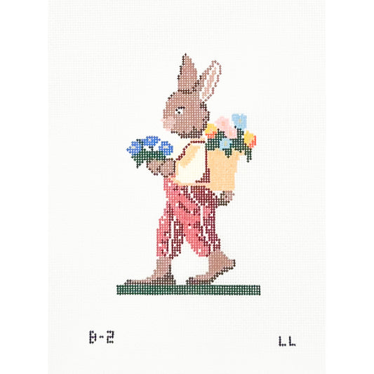 Boy Bunny with Flowers