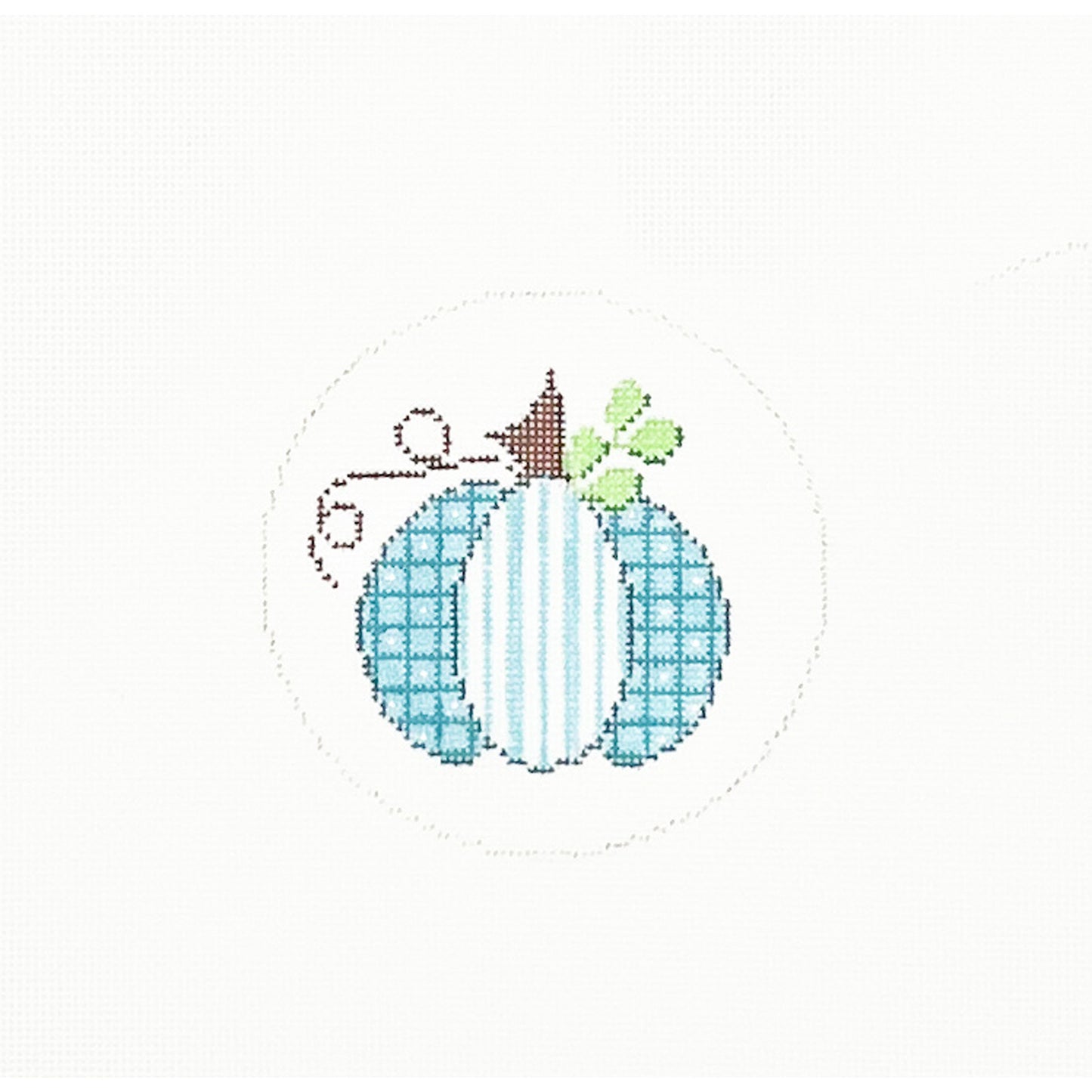 Blue Patchwork Pumpkin Round