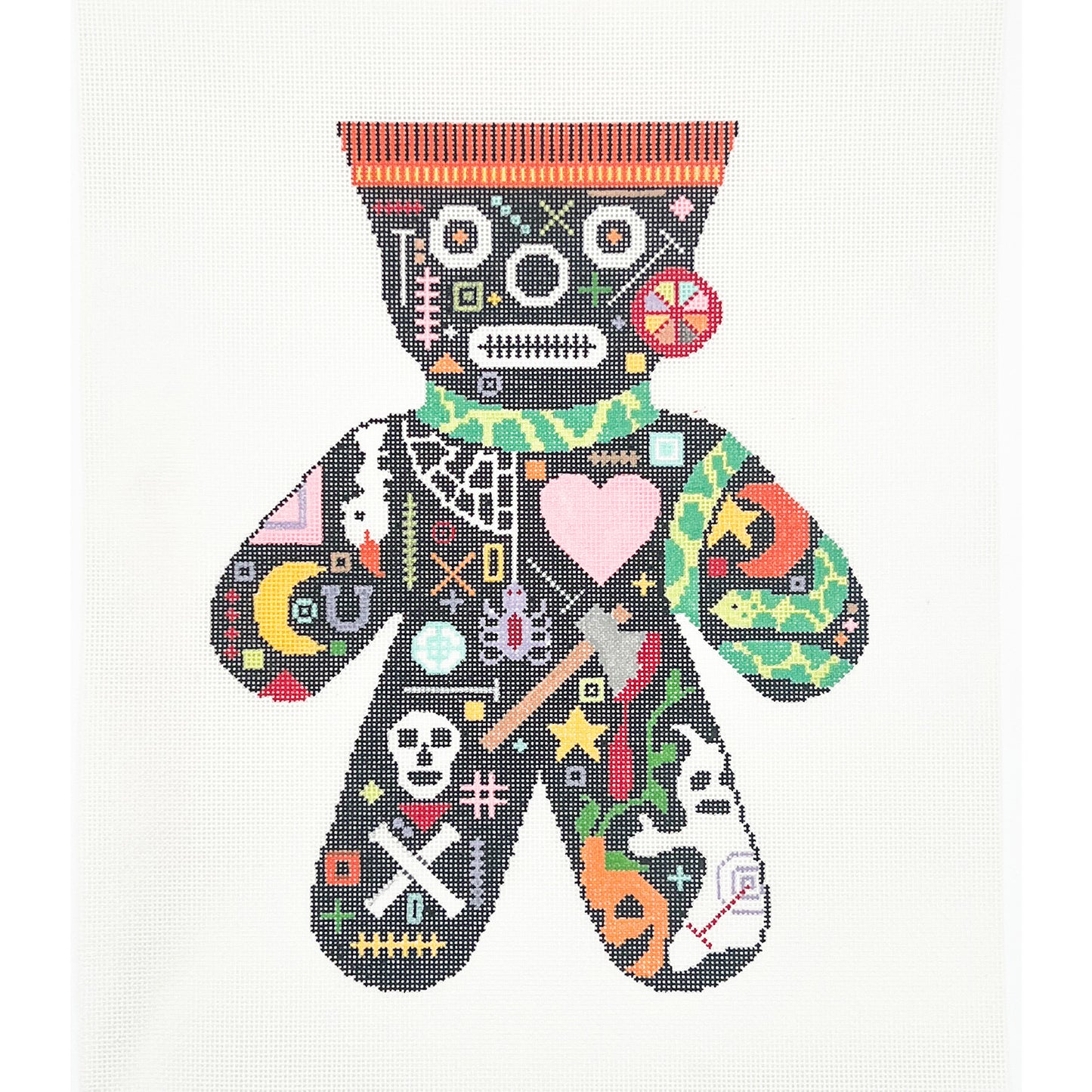 Voodoo Doll with Ghost and Pumpkin