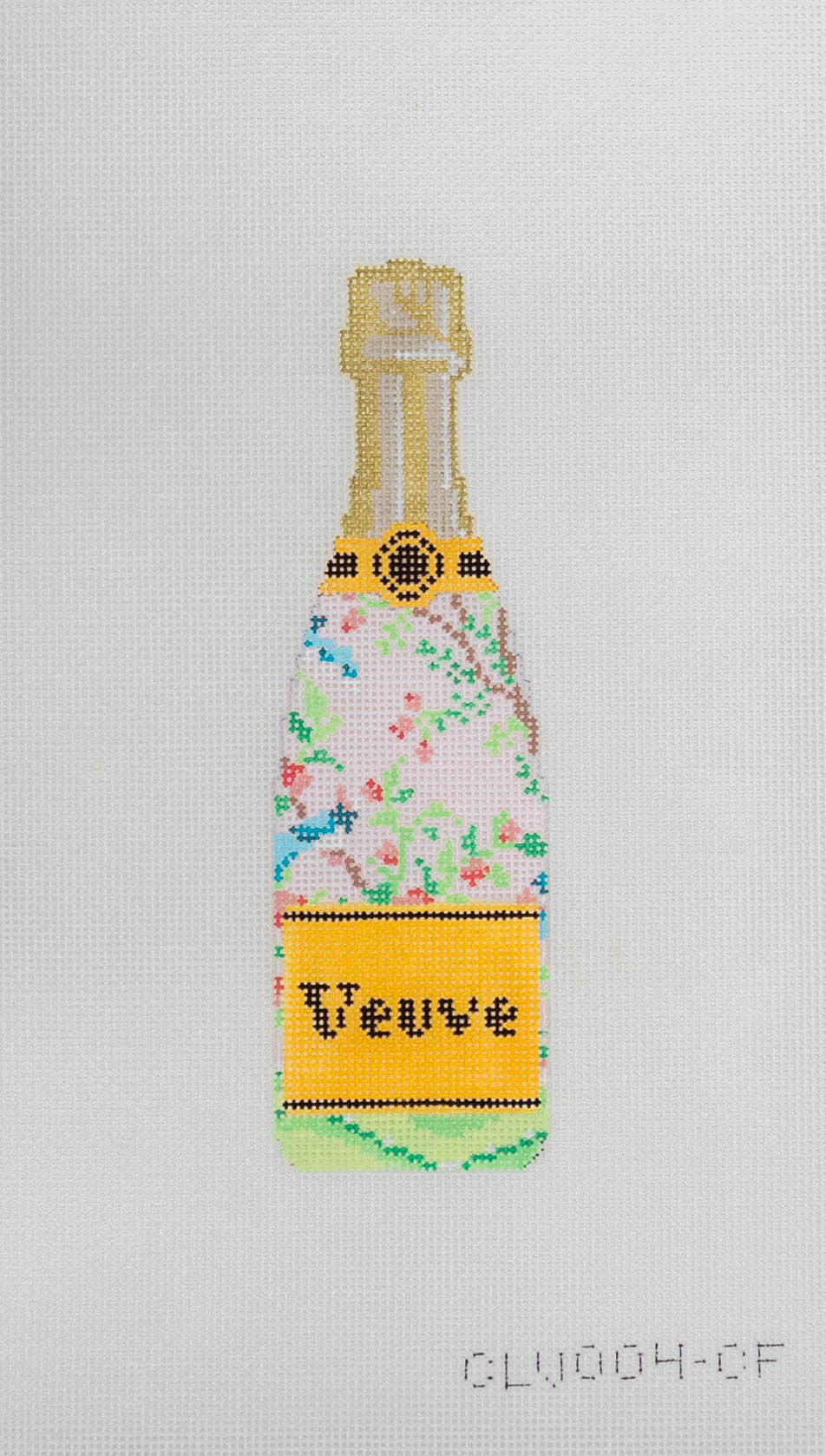 Chinoiserie Floral Champagne Bottle
