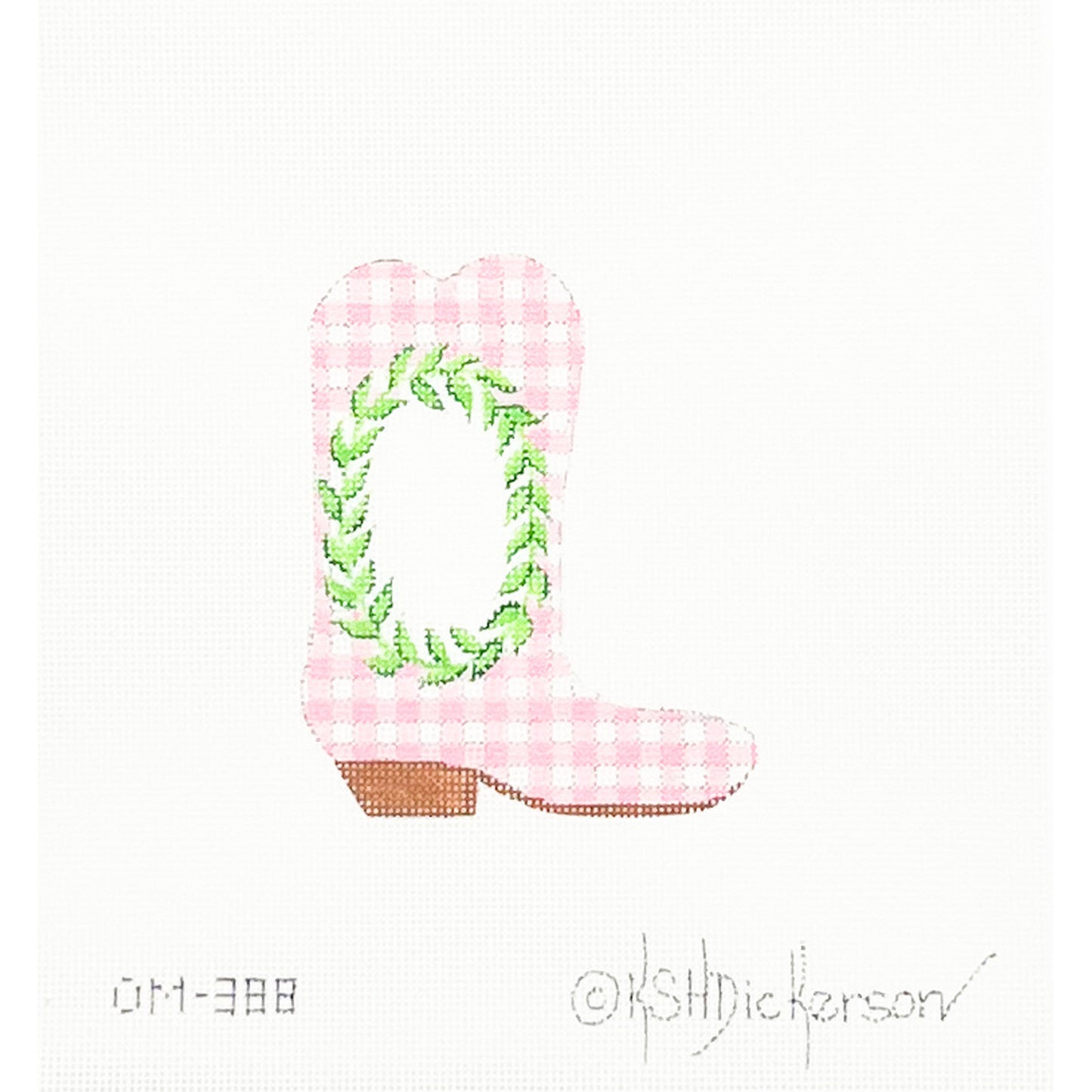 Pink Wreath Mini Cowgirl Boot