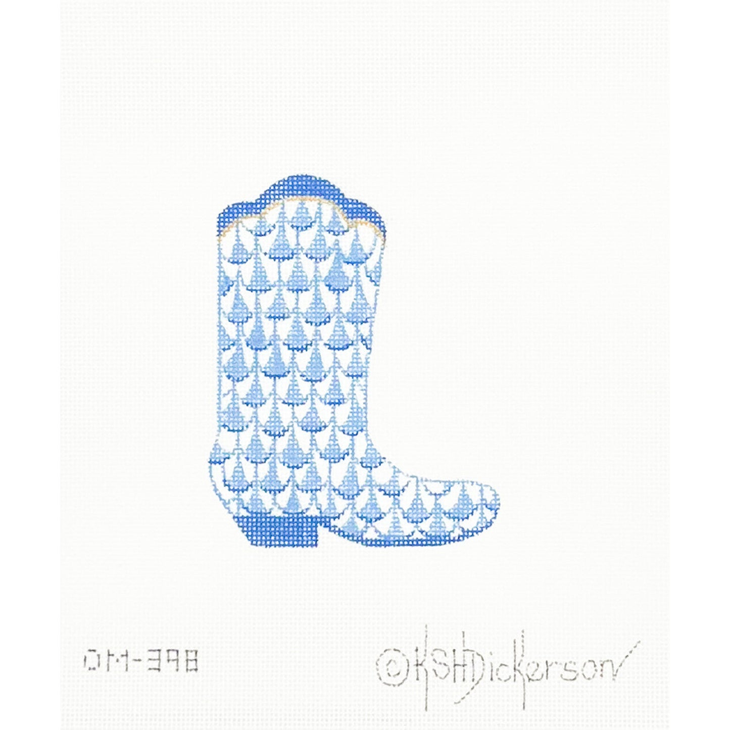 Fishnet Blue Mini Cowgirl Boot