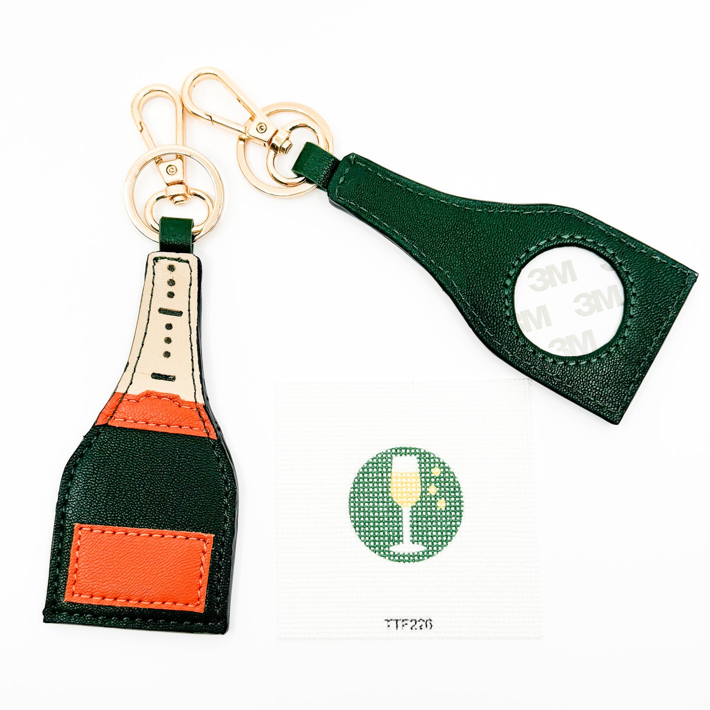 Champagne Bottle Leather Key Fob - insert not included