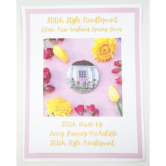 New England Spring Door (canvas + stitch guide)