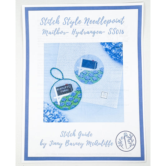 Mailbox Hydrangea (canvas + stitch guide)