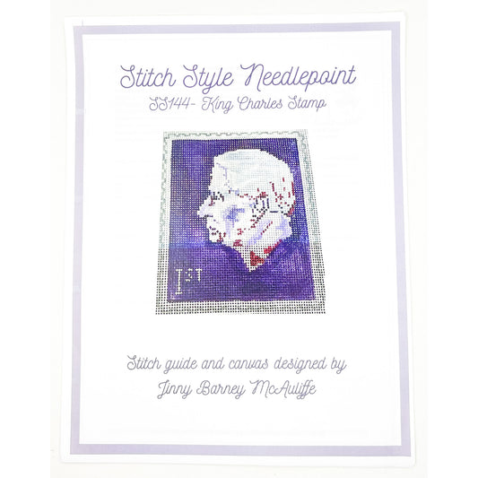 King Charles Stamp (canvas + stitch guide)