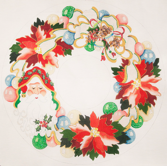 Santa and Baubles Wreath (13 mesh)