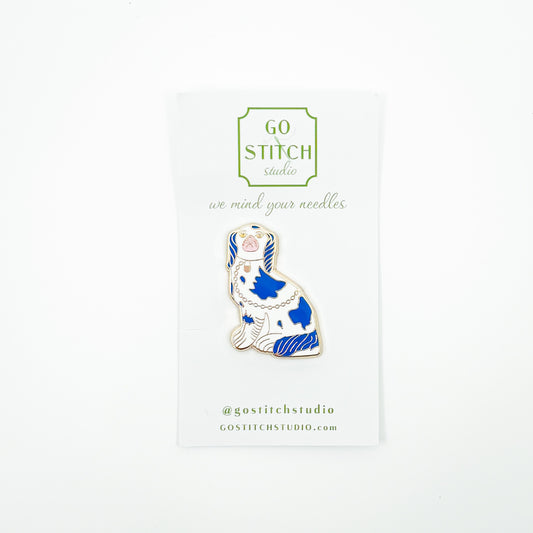 Blue Staffordshire Dog Needle Minder
