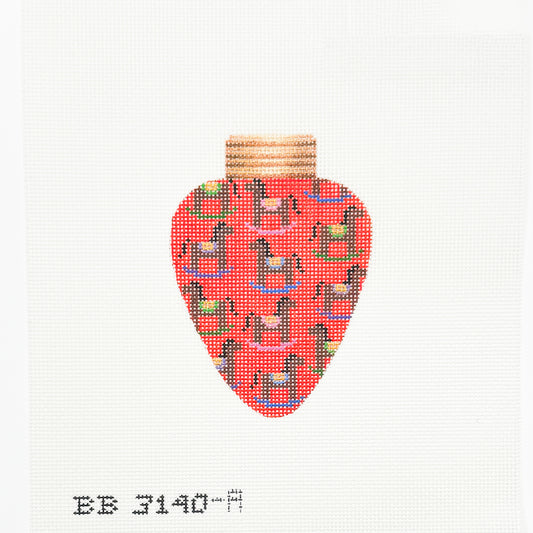 Red Christmas Light with Rocking Horses