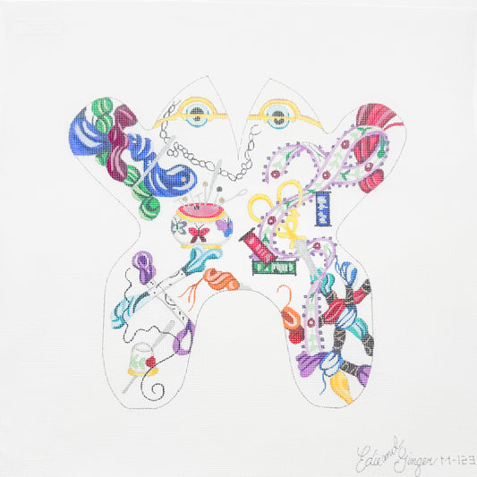 Large Needlepoint Frog