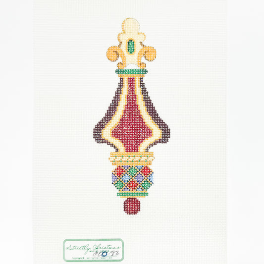 Red and Multi Diamond Oblong Ornament