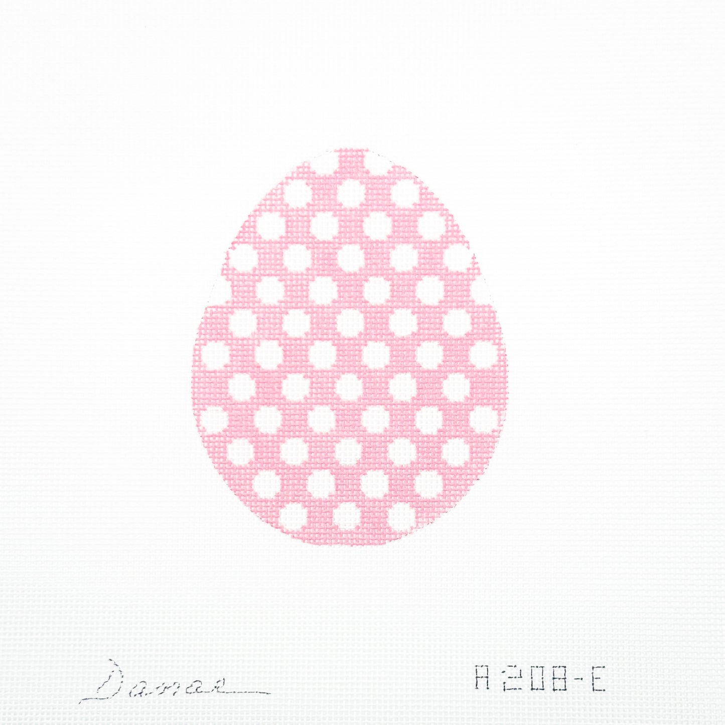 White Dots on Pink Large Egg