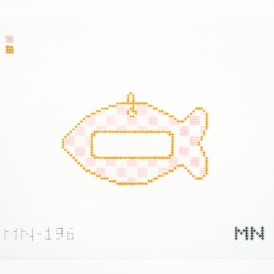 Pink Check Cat Tag