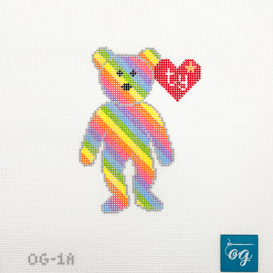 Rainbow Stripe Bear Beanie