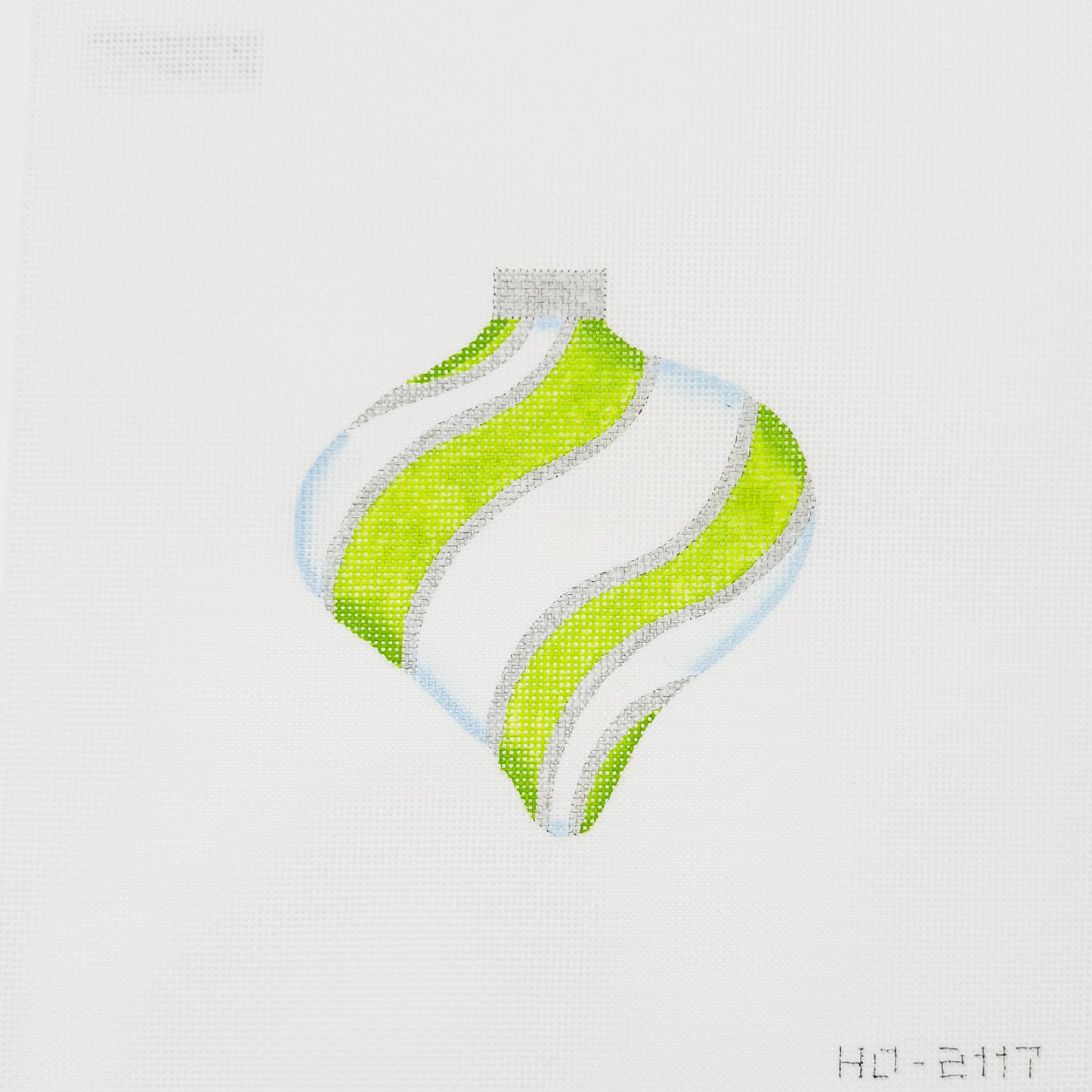 Green + White Stripe Finial Ornament