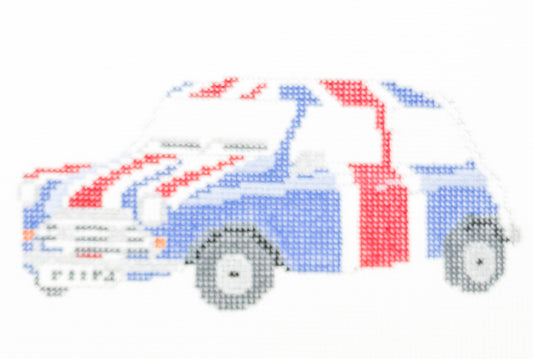 mini cooper with Union Jack "Oh Behave!"