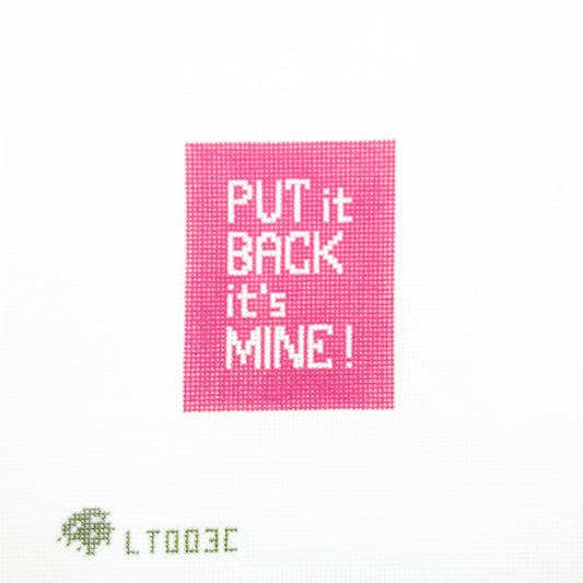 Put It Back It's Mine! Pink Luggage Tag Insert