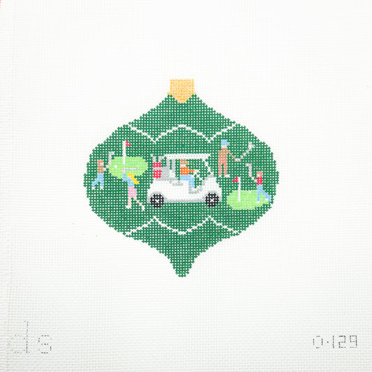 Vintage Christmas Ornament with Golfers