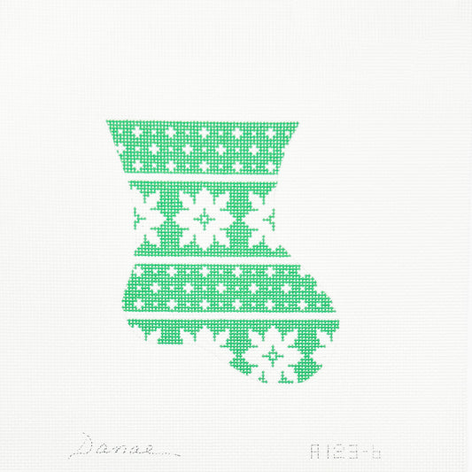 Green Intarsia Mini Sock