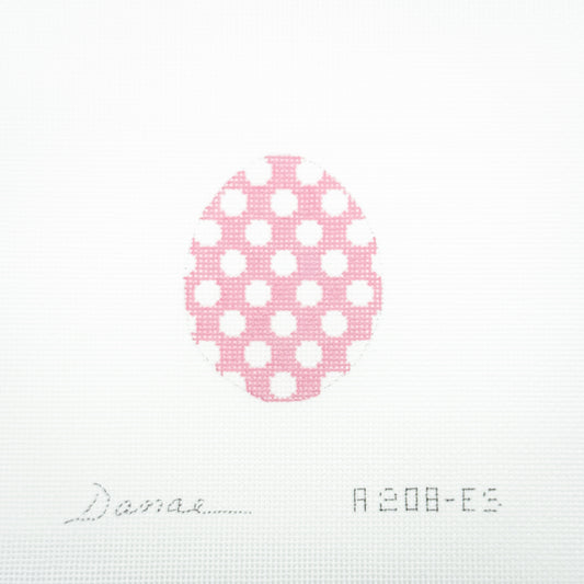 White Dots on Pink Small Egg