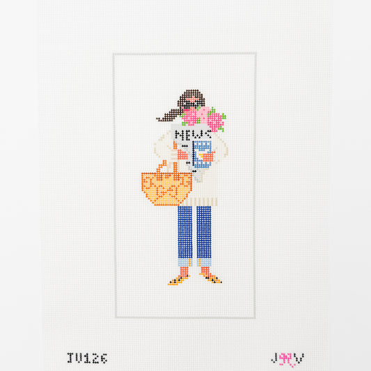 News + Flowers Brunette Girl