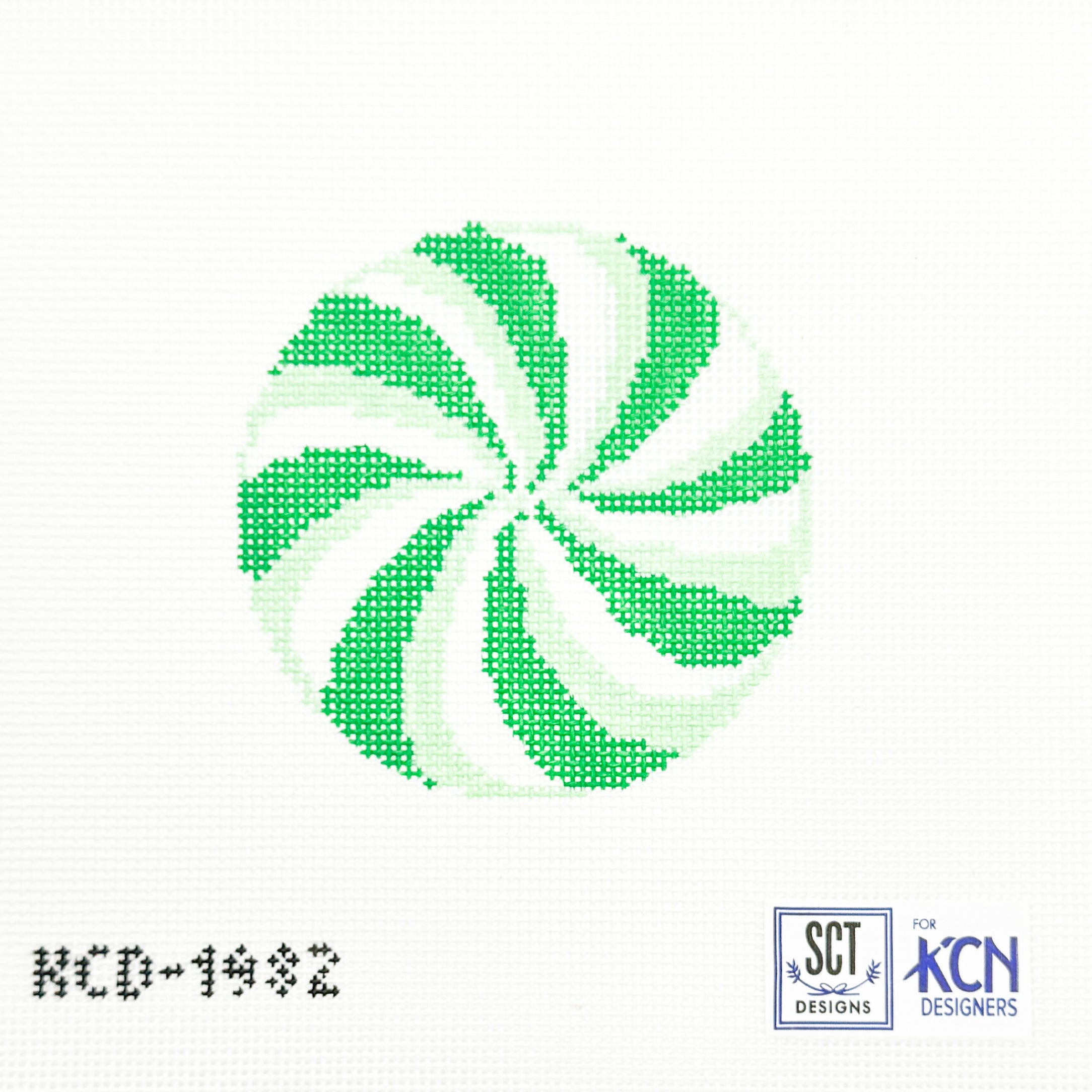 Green Peppermint Round – NovellaNeedlepoint