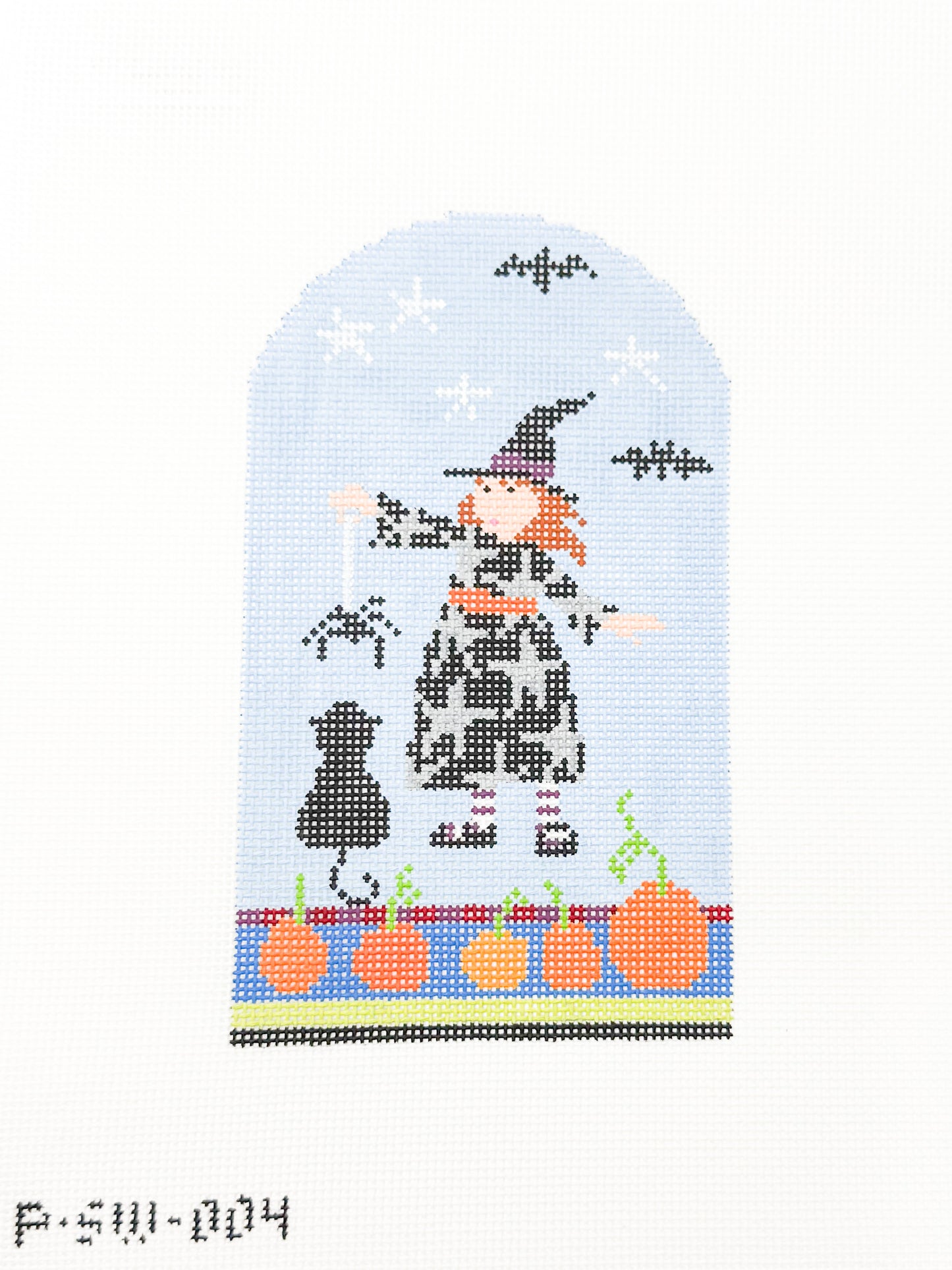 Witch with Spider and Black Cat Domed Stand Up